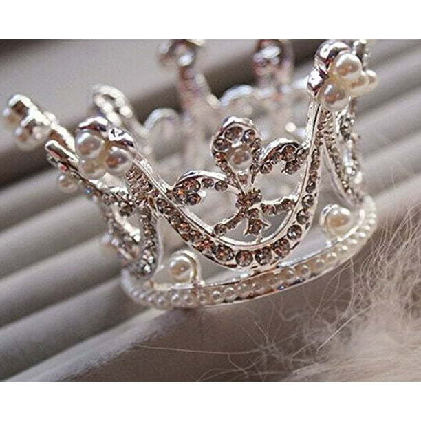 4cm Wide Handmade Crystal Pearl Wedding Party Pageant Prom Tiara Headband Crown